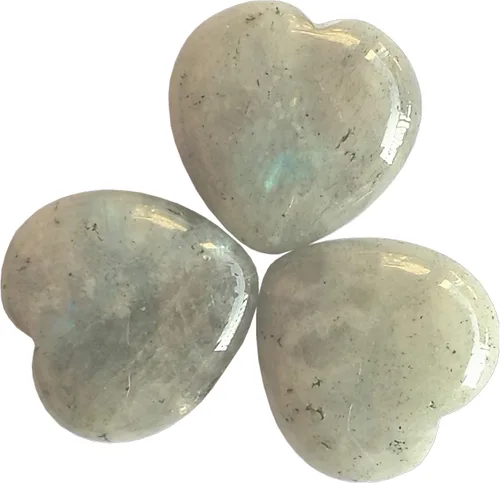 Vista 22 de 3 piezas de labradorita negra natural de bolsillo para el pulgar de la palma de la palma de cristal curativo del corazón, piedras de preocupación