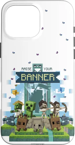 Vista 19 de Minecraft Legends Raise Your Banner Mobs Group Shot - Carcasa para iPhone 17