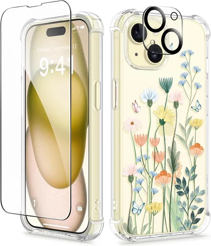 Vista 44 de GVIEWIN - Funda para iPhone 11 con protector de pantalla + protector de lente de cámara, cubierta protectora transparente suave de poliuretano