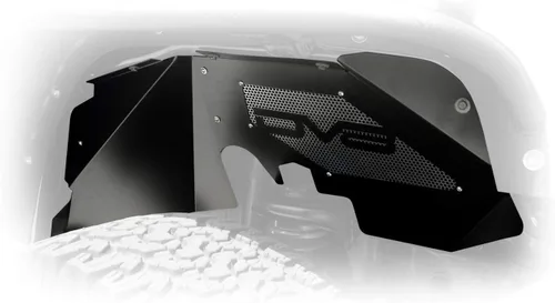 Vista 6 de Juego de protectores interiores para Jeep Wrangler JK 2007-2018 Pozos de rueda delantera Ventilado para flujo de aire Paneles de malla