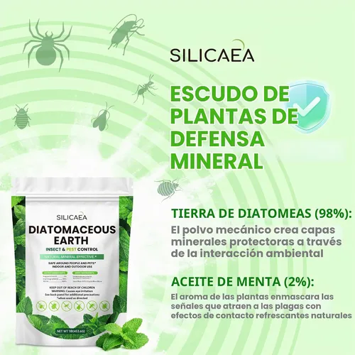 Vista 2 de Diatomaceous Earth - Polvo de menta natural de 1 libra, seguro para el hogar y el jardín