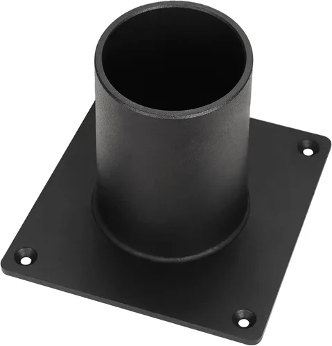 Vista 6 de Base de luz de poste al aire libre Adaptador de montaje en muelle resistente para accesorios de poste de 3 "montaje en superficie poste negro mate