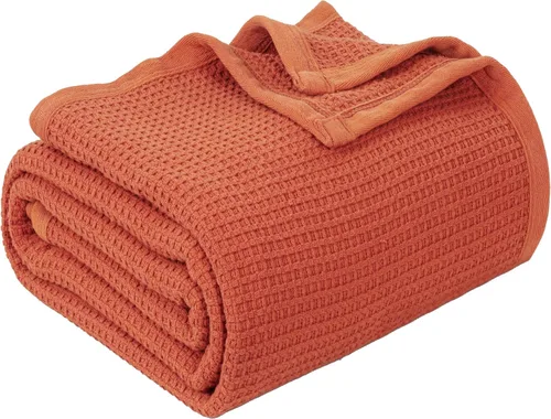 Vista 18 de Cobija TreeWool liviana de algodón, de cuidado fácil, suave, cómoda y cálida (king size, 90 x 108 pulgadas, tejido reticular)