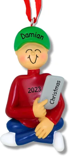Vista 7 de Adorno personalizado para teléfono inteligente 2024 – Adornos de Navidad afroamericanos, regalos únicos, adornos de teléfono celular para árbol
