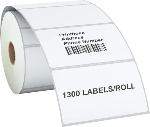 Vista 13 de Etiquetas térmicas de código de barras/SKU de 2 x 1 pulgada, 12 rollos - 1300/rollo, núcleo de 1 pulgada Fit for Rollo/Zebra Label Printers
