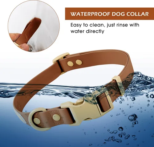 Vista 5 de Wolfone - Collar impermeable para perros con hebilla de liberación rápida, collar ajustable lindo para perros, cómodo, resistente, duradero, a