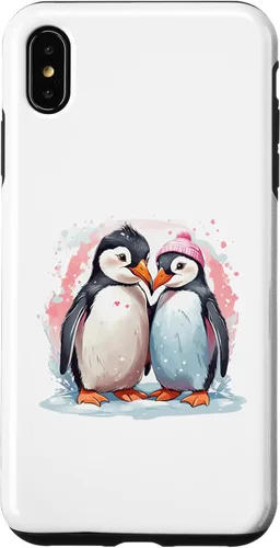 Vista 7 de iPhone 15 Pingüino Pareja Boda Pájaro Boda Matrimonio Día de San Valentín Love Case