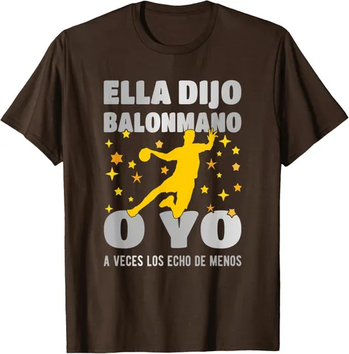 Vista 6 de Camiseta Ella Dijo El Balonmano O Yo. La Extraño, Negro