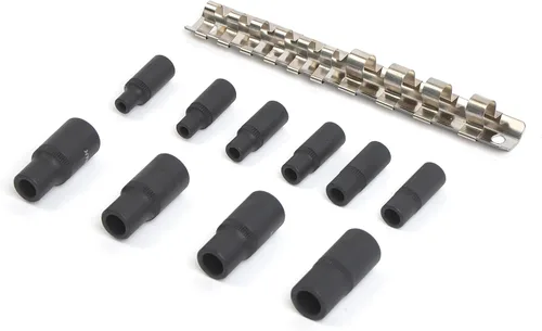 Vista 7 de Juego de 10 soportes de grifo de 1/4 "Dr 3/8" Dr Tap Socket Set Magnético