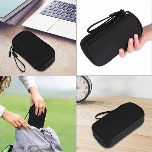 Vista 7 de JIAKAI Organizador de cables de viaje - Bolsa de accesorios electrónicos-Negro