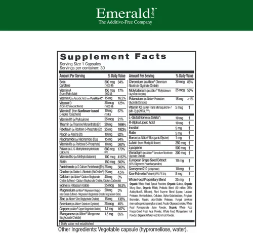 Vista 2 de EMERALD LABS Más de 45 días para hombre, hecho con palma enana americana, licopeno y más para apoyo cardíaco, óseo e inmunológico* - Sin gluten - 30