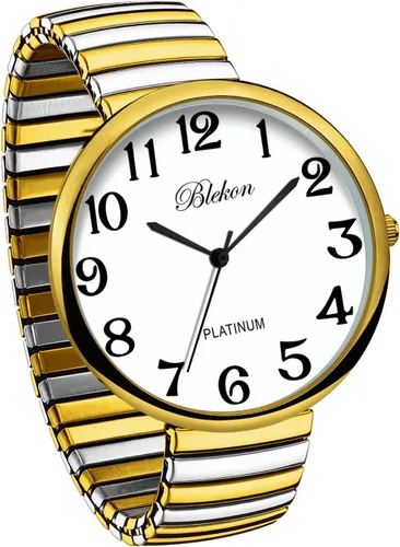Vista 3 de Blekon Colecciones Nuevo reloj de moda PC21J con banda elástica de cara súper grande movimiento japonés PC21J