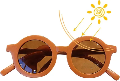 Vista 7 de Yimin Kids Sunglasses,UV-Proof Round Sunglasses for Kids - Sun Eyewear Streamlined Arc Design Integrated Nose Pads Thick Frame
