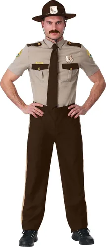 Vista 6 de Disfraz de supersoldados para adultos, disfraz de uniforme de supersoldados, Marrón