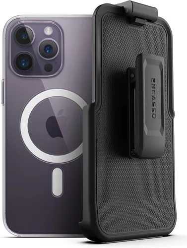 Vista 6 de Encased Clip para cinturón diseñado para la funda MagSafe transparente de Apple (iPhone 13 Pro y iPhone 14 Pro) solo funda, funda no incluida