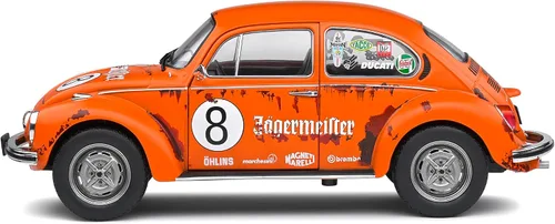 Vista 3 de MODELLINO en Scala COMPATIBILE CON VW Beetle 1303 N.8 Jaeger Tribute 1974 Naranja 1:18 SOLIDO SL1800518