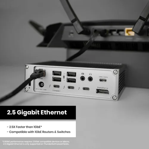 Vista 5 de CalDigit TS4 Thunderbolt 4 Dock - 18 puertos, carga de 98 W, Thunderbolt 4 de 40 Gb/s, USB-A/C, 2.5GbE, pantallas 8K/6K, compatible con Mac/PC/Chrome