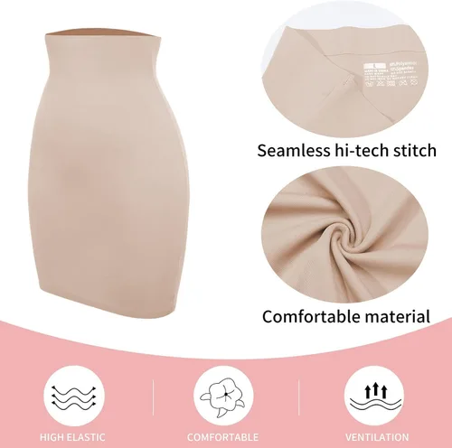 Vista 4 de JOYSHAPER Faja moldeadora para debajo de los vestidos, medio deslizamiento, control de abdomen, adelgazante, sedosa, moldeador corporal