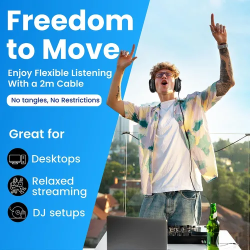 Vista 3 de Philips - Auriculares con cable para diadema, estéreos para podcasts, monitoreo de estudio y grabación para computadora, teclado y guitarra