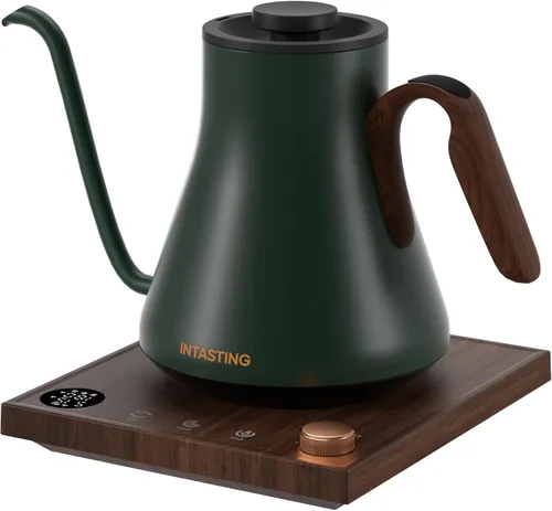 Vista 8 de INTASTING Hervidor Eléctrico, Hervidor Eléctrico de Cuello de Ganso, Control Preciso de Temperatura de ±1℉, Interior de Acero Inoxidable, Negro ónice