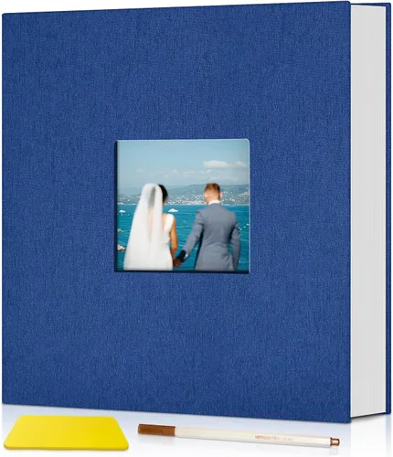 Vista 21 de popotop Álbum de fotos autoadhesivo con ventana de visualización de imágenes, kit de suministros de bricolaje para álbum de recortes de 40 páginas