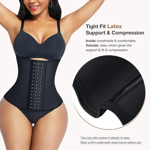 Vista 2 de Lover-Beauty Entrenador de cintura para mujer corsés de látex faja de entrenamiento reloj de arena