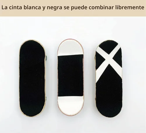 Vista 5 de Cinta de agarre de espuma para diapasón, cinta antiderrapante para monopatín de dedo 40mmX110mm (8 piezas negras 4 piezas blancas)