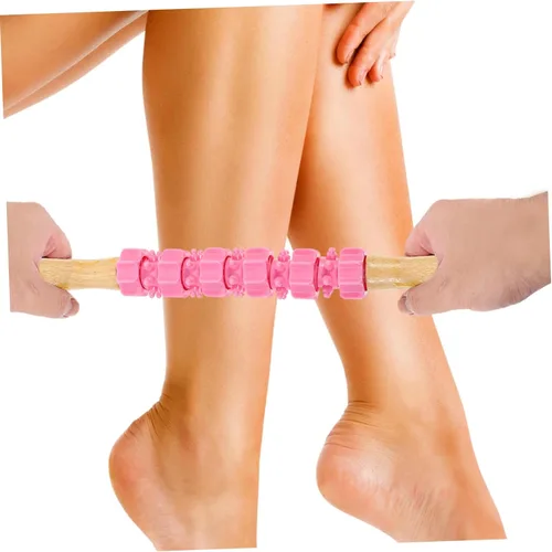 Vista 6 de Mikinona Rodillo de masaje para piernas y cuerpo, rodillo de espuma de PVC y acero, herramienta de masaje muscular manual para relajación muscular