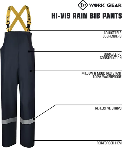 Vista 4 de Traje de lluvia para hombre, chaqueta de trabajo impermeable resistente y pantalones con capucha
