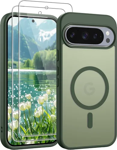 Vista 58 de Gritup Funda para Samsung Galaxy S23 con 2 protectores de pantalla (compatible con MagSafe) (protección de grado militar), delgada, translúcida Negro