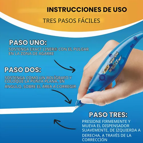 Vista 5 de BIC Wite-Out Brand Exact Liner Cinta correctora, 19.6 pies, color blanco, 10 unidades Fast, Clean, And Easy to Use Tear-Resistant for Smooth