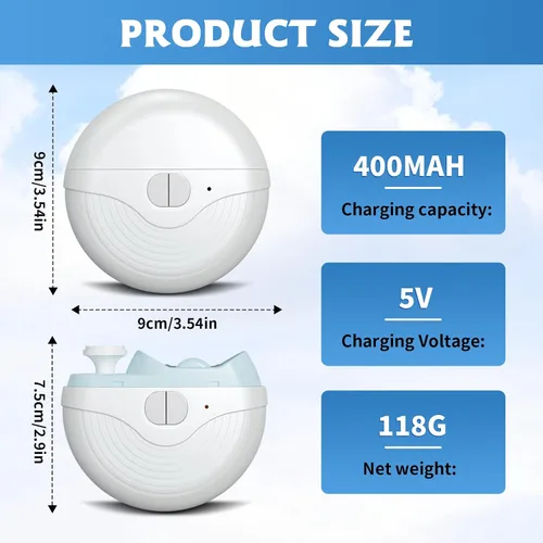 Vista 8 de Cortaúñas eléctrico, cortaúñas automático de 3 velocidades para uñas finas y gruesas, luz LED y almacenamiento de restos de uñas, recortadora