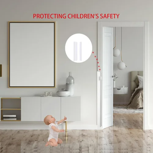 Vista 7 de Protector de pellizco de puerta a prueba de bebés, cubierta de bisagra de puerta, protector de puerta para seguridad de los dedos de los niños
