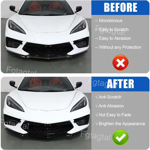 Vista 2 de Kit de repuesto para parachoques delantero compatible con Chevrolet Corvette C8 2020-2026, parachoques delantero ABS, accesorios de decoración