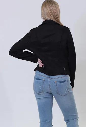 Vista 2 de Women's Bonded Suede Moto Jacket, Stylish & Trendy Coat