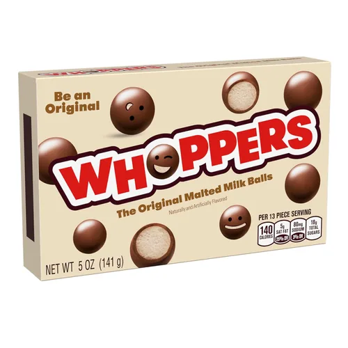 Vista 3 de Caja de caramelos Whoppers de leche malteada, 5 onzas