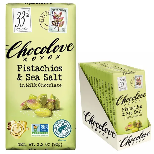 Vista 15 de Chocolove XOXO Avellanas en barra de chocolate con leche - Barra de 3.2 oz