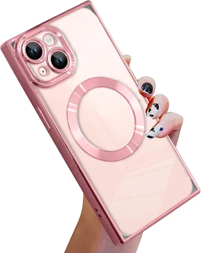 Vista 24 de KANGHAR Funda diseñada para iPhone 12 Pro Magnética Transparente con Protector de Lente de Cámara [Compatible con MagSafe] Diseño de Placado