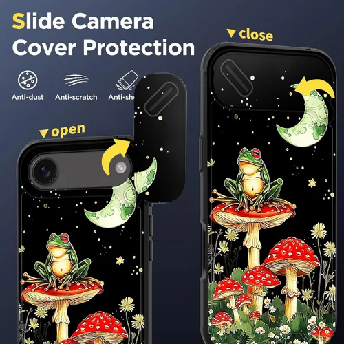 Vista 3 de Funda para iPhone Air con cubierta para cámara deslizante, resistente de doble capa, híbrida, a prueba de golpes, funda protectora resistente