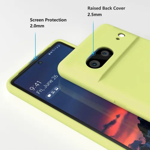 Vista 5 de Diseñada para Pixel 7, funda de gel de silicona líquida a prueba de golpes, cojín de forro de tela de microfibra suave compatible con Pixel7 de 6.3