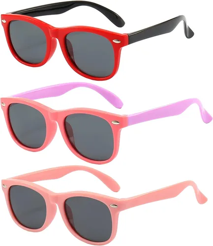 Vista 21 de FANNYGO Paquete de 3 lentes de sol polarizados para niños y niñas de 3 a 10 años Negro