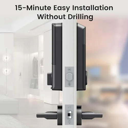 Vista 7 de Cerradura inteligente con cámara sin llave cerradura de puerta de entrada 2K Video WiFi cerrojo huella digital teclado aplicación Control remoto