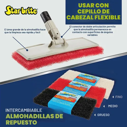 Vista 4 de STAR BRITE - Reemplazo de cabezal flexible de escoba (gruesa) (negra) (040127)