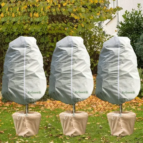 Vista 6 de Cubiertas para plantas, protección contra congelación, 3 paquetes de 45 pulgadas de alto x 40 pulgadas de ancho, mantas heladas para plantas al aire