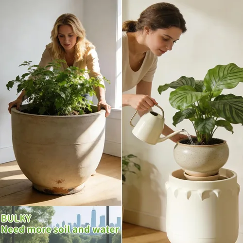 Vista 8 de Elevador de plantas ajustable para macetas interiores, soporte ajustable para plantas, relleno de macetas para plantas artificiales
