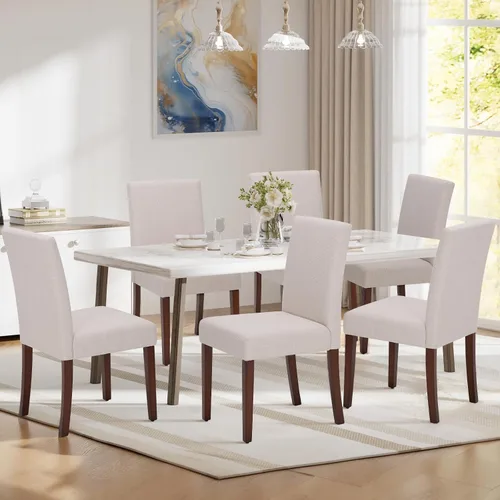 Vista 14 de MALOL Juego de 2 sillas de comedor tapizadas, sillas de comedor de tela, modernas sillas de comedor de madera, sillas auxiliares de cocina, silla