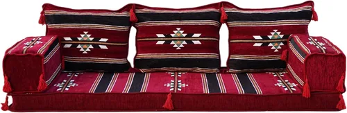 Vista 10 de arabicsofa Juego de sofá de piso árabe esquinero en forma de L - Asiento Majlis marroquí para sala de estar