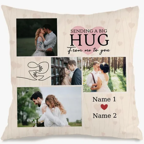 Vista 16 de Pillow Case Featuring one Photo and Custom Message Giving Your Space Unique Style and Presenting a Warm Gift Option 1 Photo&text