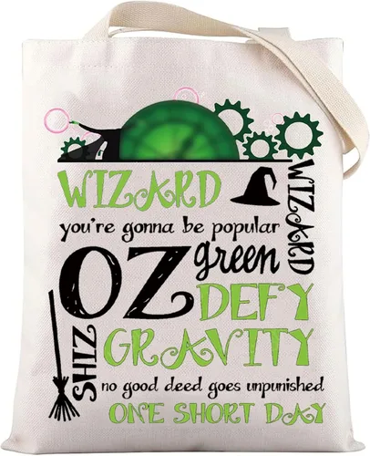 Vista 8 de LEVLO Witch Musical Tote Bag Witch Fans Defy Gravity Musical Witch Shoulder Bag