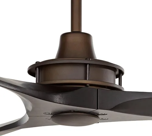 Vista 3 de Casa Vieja Ventilador de techo rústico de 52 pulgadas con 3 aspas para interiores con control remoto, bronce aceitado negro mate, madera maciza